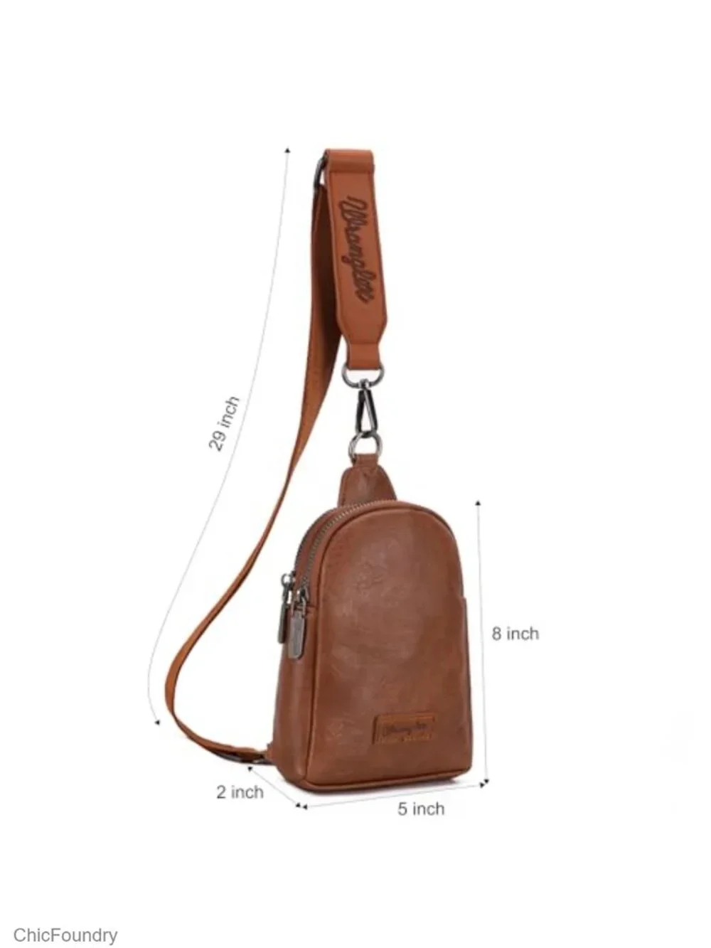 PU Leather Sling Crossbody Bag with Adjustable Strap